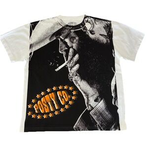 Post‎ Malone T Shirt XL White Big Ass Stadium Tour All Over Print NEW *flaw